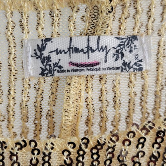 FREE PEOPLE INTIMATELY gold rush long sleeve top Sz XS NEW - Picture 10 of 11